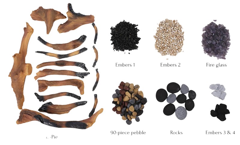 Amantii Driftwood 15-Piece Media Kit – Logs, Stones, Pebbles & Embers - DESIGN-MEDIA-15PCE