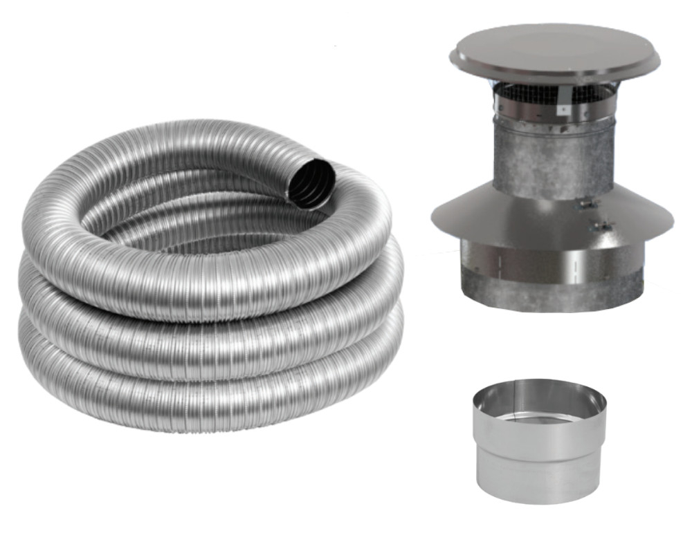 DuraVent 6-Inch Zero-Clearance Chimney Liner Kit - 6DFPRO-25KFB |  HVACDirect.com