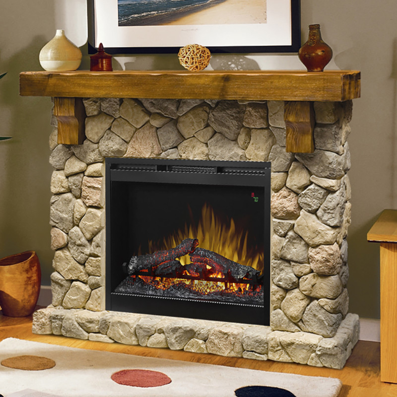 Dimplex Electric Fireplace And Fieldstone Mantel- GDS26L5-904ST |  HVACDirect.com
