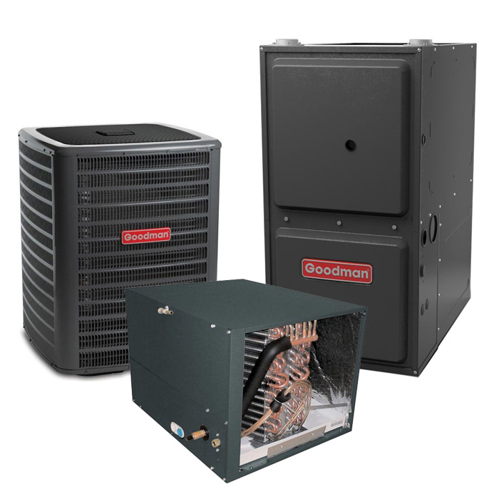 Goodman 2.5 Ton 16 SEER 97 AFUE 80,000 BTU Gas Furnace and Air