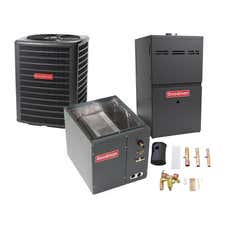 4 Ton 13 SEER 80% AFUE 100,000 BTU Goodman Gas Furnace and Air Conditioner System - Vertical