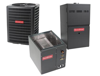 Goodman 2 Ton 13 SEER 80% AFUE 60,000 BTU Gas Furnace and Air Conditioner  System - Downflow - GSX130241 / CAPF1824A6 / GCES800603AN | HVACDirect.com