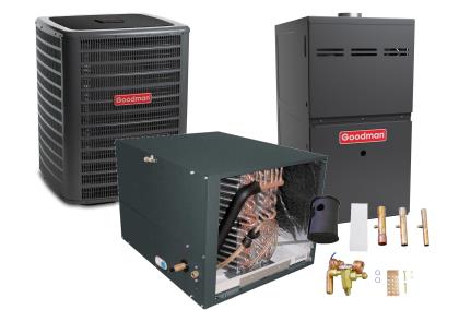 Goodman 1.5 Ton 14 SEER 80% AFUE 80,000 BTU Gas Furnace and Air Conditioner  System - Horizontal - GSX140181 / CHPF2430B6 / GMEC800804BN / TX2N4A |  HVACDirect.com