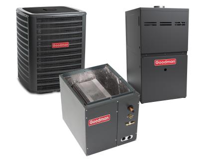 Goodman 5 Ton 15 SEER 80% AFUE 100,000 BTU Gas Furnace and Air Conditioner  System - Upflow - GSX160601 / CAPT4961C4 / GMES801005CN | HVACDirect.com
