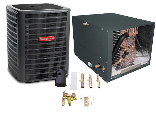 Goodman 3 Ton 16 SEER Air Conditioner with Horizontal 24.5 Cased Coil -  GSX160361 / CHPF4860D6 / TX3N4 | HVACDirect.com