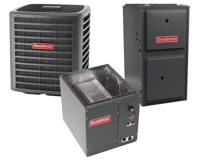 Goodman 3 Ton 16 SEER 98% AFUE 80,000 BTU Gas Furnace and Air Conditioner  System - Upflow - GSXC160361 / CAPT3743C4 / GMVM970804CN | HVACDirect.com