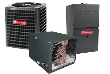 Goodman 3 Ton 14 SEER 80% AFUE 120,000 BTU Gas Furnace and Heat Pump System  - Horizontal - GSZ140361 / CHPF4860D6 / GMES801205DN | HVACDirect.com