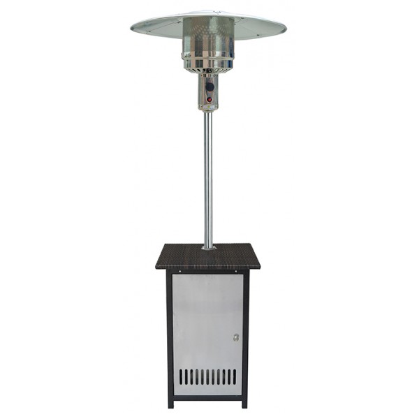Outdoor patio heater with steel and wicker design