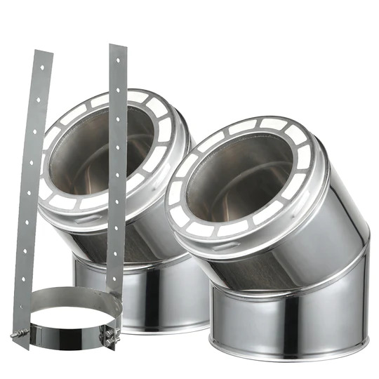 AllFuel HST 30 Degree Elbow Kit for 8-Inch Inner Diameter Chimney Pipe