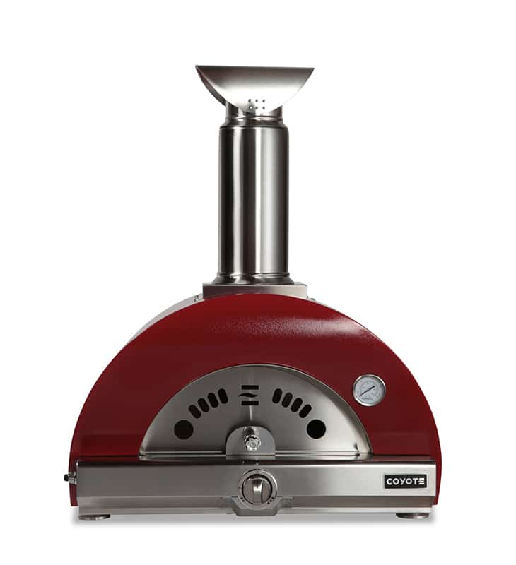 Coyote 30" Hybrid Multi Fuel Gas and Wood Outdoor Pizza Oven in Red for Natural Gas - C1PZ30HRNG