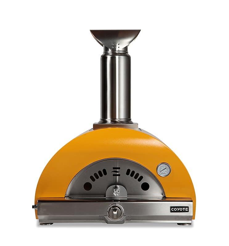 Coyote 30" Hybrid Multi Fuel Gas and Wood Outdoor Pizza Oven in Yellow for Natural Gas - C1PZ30HYNG