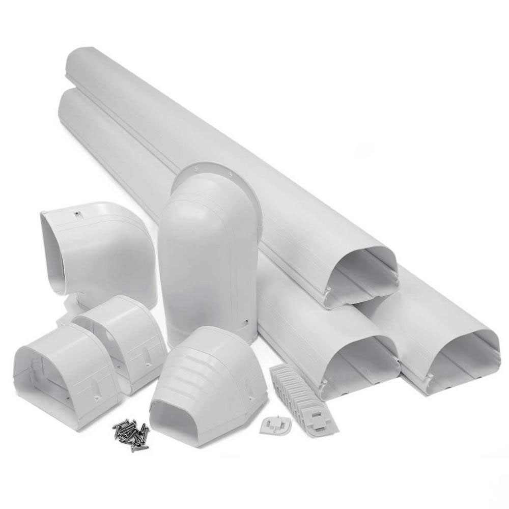 White Line Set Cover Guard 4.5" Complete Wall Duct Kit 84105