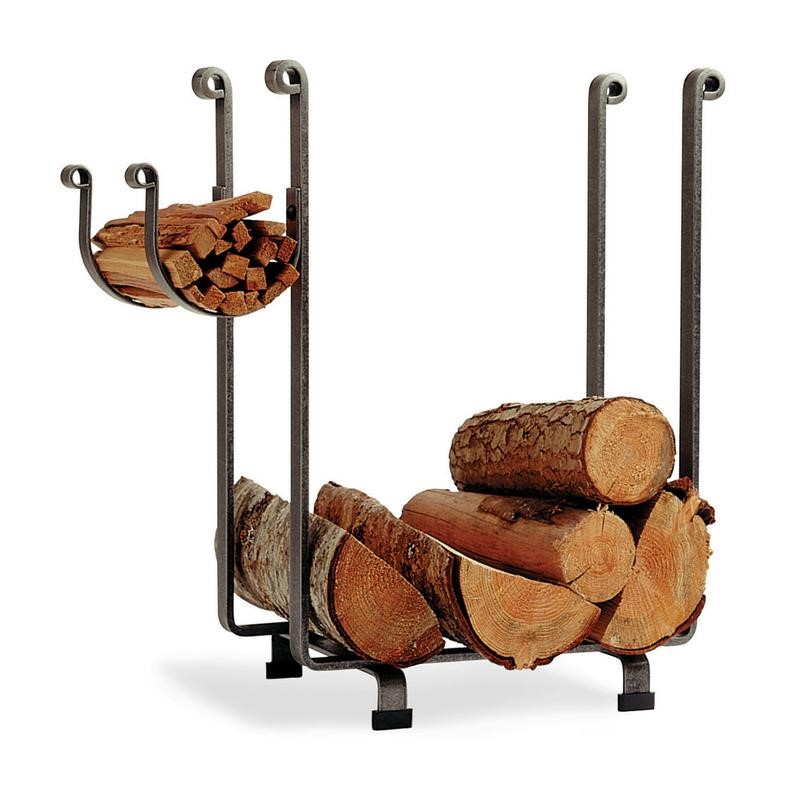 Enclume Rectangle Fireplace Log Rack With Newspaper Holder Hammered Steel  Finish - LR1BN HS | Fireplace Accessories | HVACDirect.com