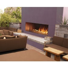 Empire Outdoor 48 Inch Stainless Steel Linear Fireplace and Fire Glass - OLL48FP12S / DG1