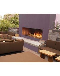 Empire Outdoor 48 Inch Stainless Steel Linear Fireplace and Fire Glass - OLL48FP12S / DG1