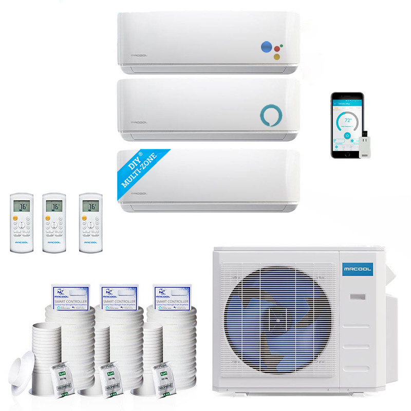 DIY 36,000 BTU Ductless Heat Pump 3 Zone Wall Mounted 9,000+18,000+18,000  with 16FT Install Kit 230-Volt/60Hz | HVACDirect.com