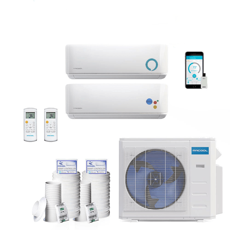 DIY 24,000 BTU Ductless Heat Pump 2 Zone Wall Mounted 12,000+12,000 with  16FT Install Kit 230-Volt/60Hz | HVACDirect.com