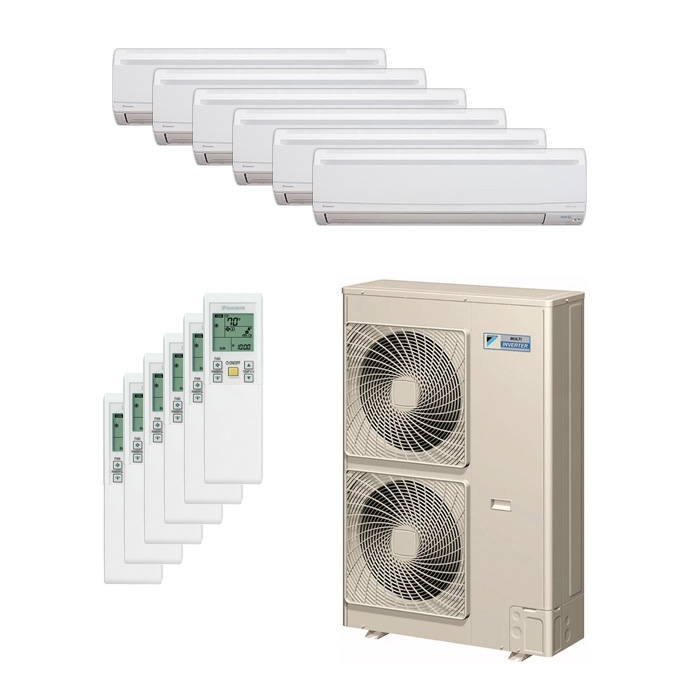 Daikin 48,000 BTU 19 SEER Six Zone Wall Mounted MiniSplit Heat Pump