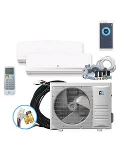 Perfect Aire DIY 24,000 BTU 22 SEER Dual Zone Heat Pump System 12+18 - Wall Mounted