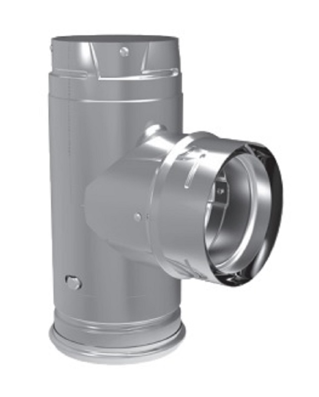 4-Inch Diameter Pellet Vent Pro Tee With Clean Out Cap
