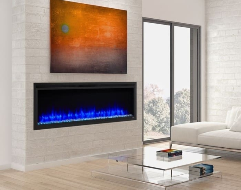 60-Inch Allusion Platinum recessed linear electric fireplace - SF-ALLP60-BK