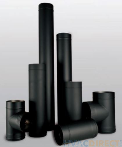Ventis 8 Inch Single Wall Black Pipe - VSB-8 | HVACDirect.com