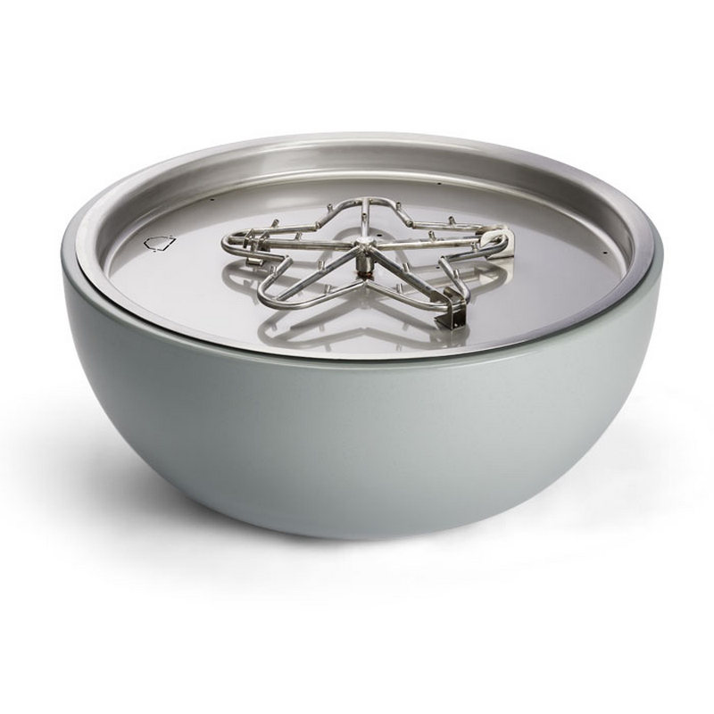 HPC 35" Round Aluminum Gas Fire Bowl with Match Light Ignition in Gray for Natural Gas with Torpedo Burner - TOR-STONE30MLFPK-NG