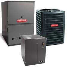 5 Ton 13.4 SEER2 80% AFUE 100,000 BTU Goodman Gas Furnace and Air Conditioner System - Downflow