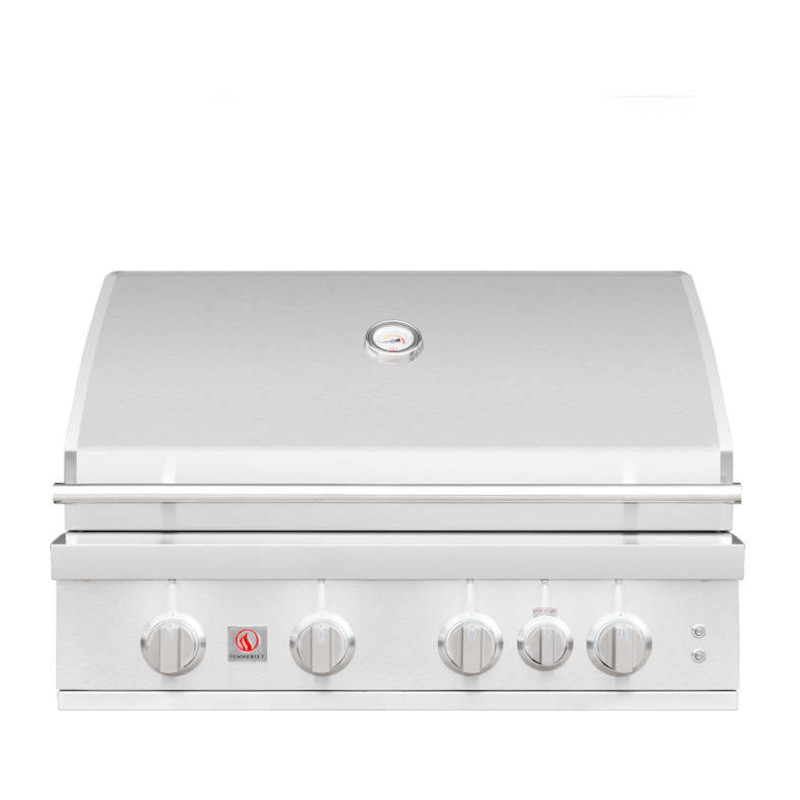 Summerset 32" Sizzler PRO 4 Burner Gas Grill with Rotisserie Burner & Interior/Exterior Lights for Propane - SZRPRO32L