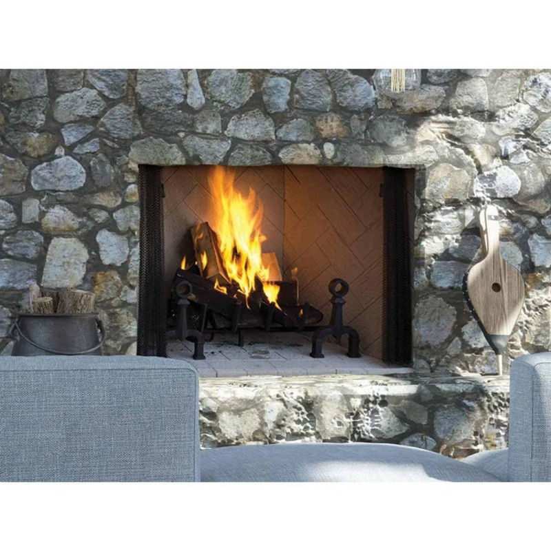 50-Inch Wood Burning Fireplace - White Stacked Interior