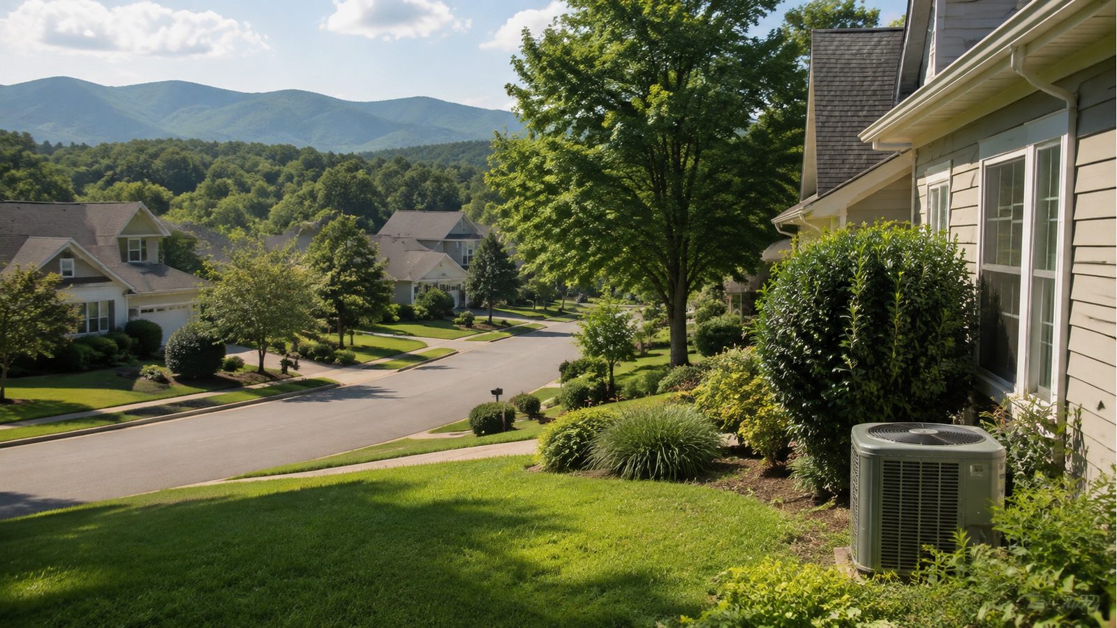 A residential neighborhood representing Adairsville, Georgia