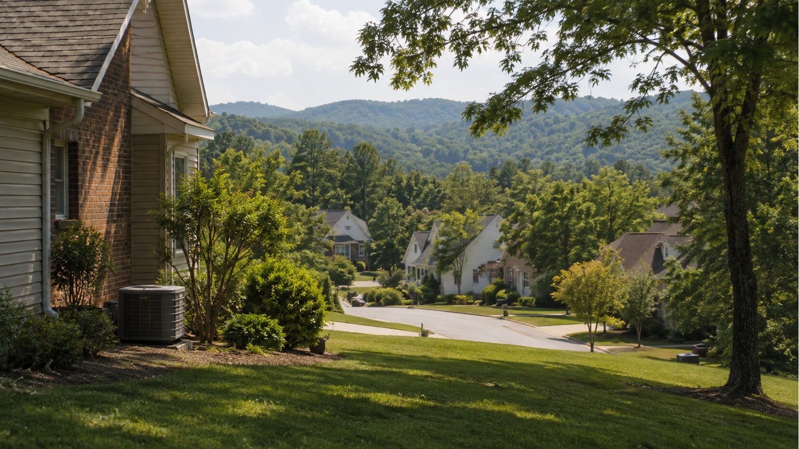 A residential neighborhood representing Tunnel Hill, Georgia