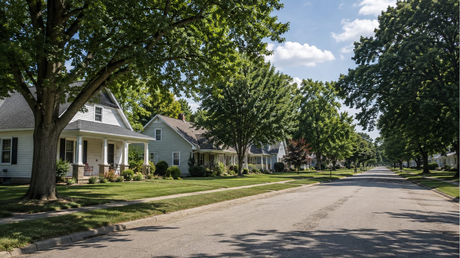 A residential neighborhood representing the Vandalia, Ohio area