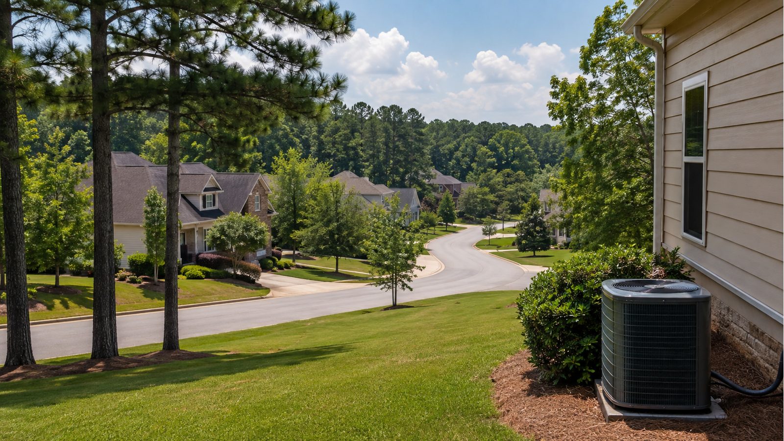 A residential neighborhood representing Douglasville, Georgia
