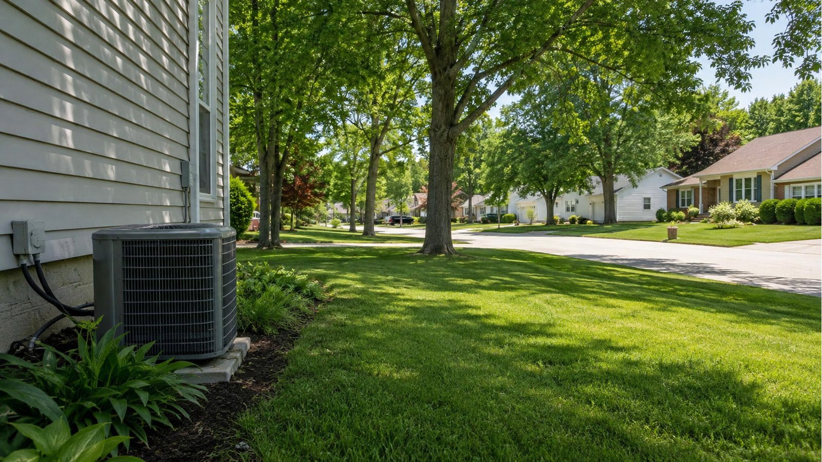 A tree-lined residential neighborhood representing Greenville, Ohio
