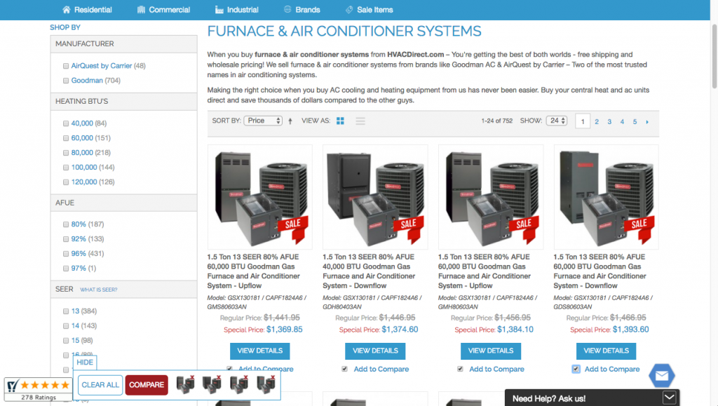 Central Air System Compare