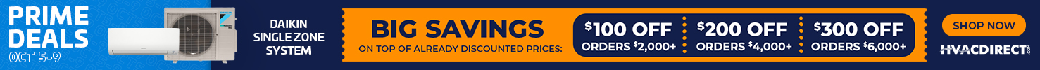 HVACDirect.com Prime Deals Sale - Daikin Mini Split Systems