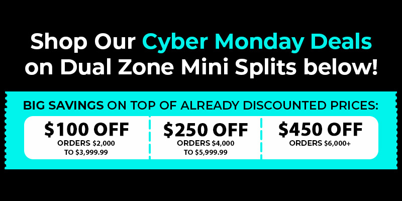 HVACDirect.com Cyber Monday Deals - Dual Zone Mini Split Systems