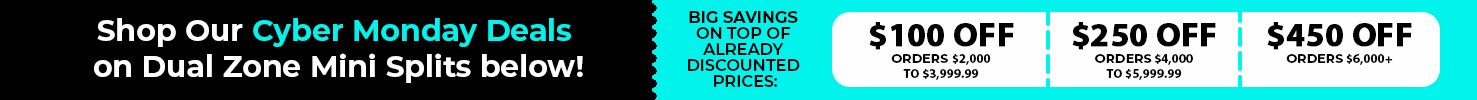 HVACDirect.com Cyber Monday Deals - Dual Zone Mini Split Systems
