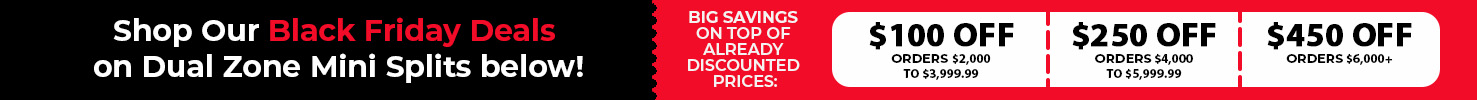 HVACDirect.com Black Friday Deals - Dual Zone Mini Split Systems