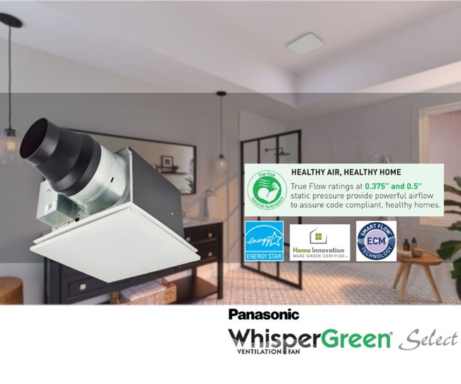 Panasonic WhisperGreen Bathroom Exhaust Fan, Ceiling Mount, Pick-A