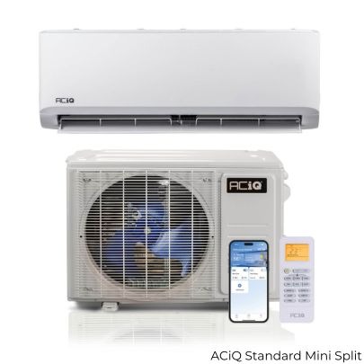 ACiQ Standard single zone mini split indoor air handler outdoor condenser and smartphone app control
