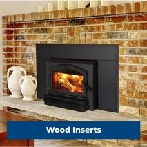 Empire wood fireplace insert for improved wood heating efficiency