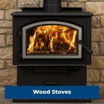 Empire wood stove offering powerful radiant heat