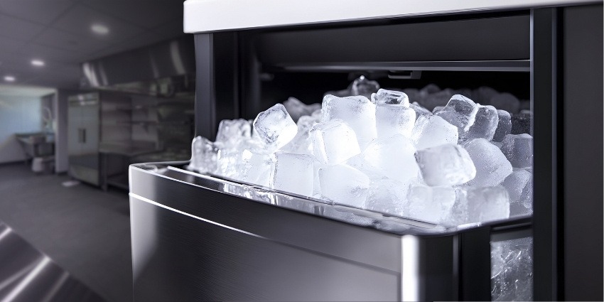 Commercial ice storage bin for modular ice machine installations