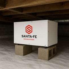 Santa Fe Compact70 dehumidifier in crawl space