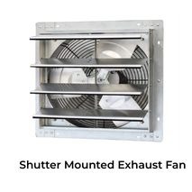 Shutter mounted wall exhaust fan