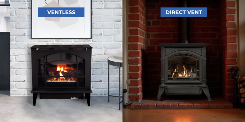 Comparison of ventless vs direct vent gas heating stoves