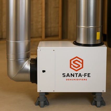 Santa Fe whole-home dehumidifier installed in basement