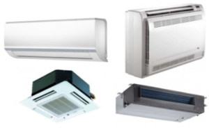 Various types of Mini Split Airhandlers displayed